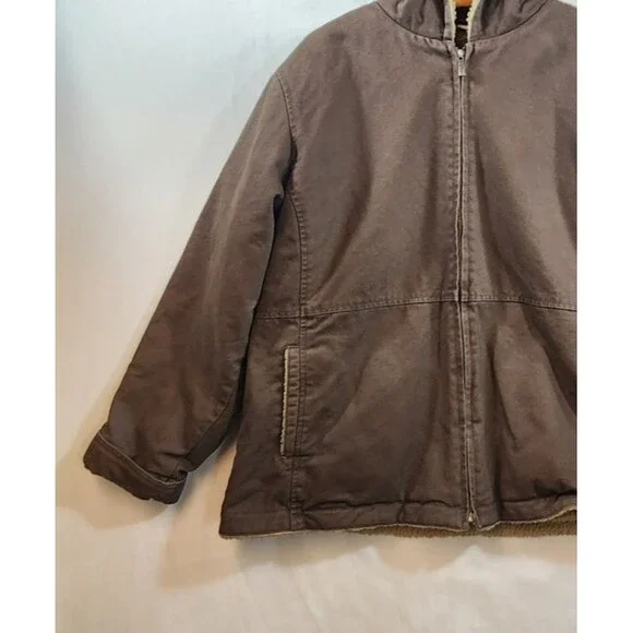Dri-Duck Coat for Her Jacket Womens Size XXL Brown Hooded Sherpa Lined - Picture 3 of 16